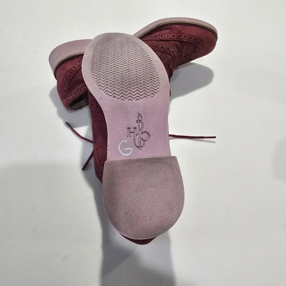 Cole Haan Burgundy Suede‎ Wingtip Oxford Shoes Women Size 5B